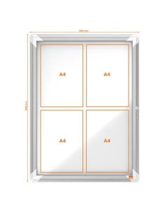 NOBO Vitrine d’exterieur 4 feuilles Pacific II - Dimensions L53,2xH69,2xP4,5cm 2